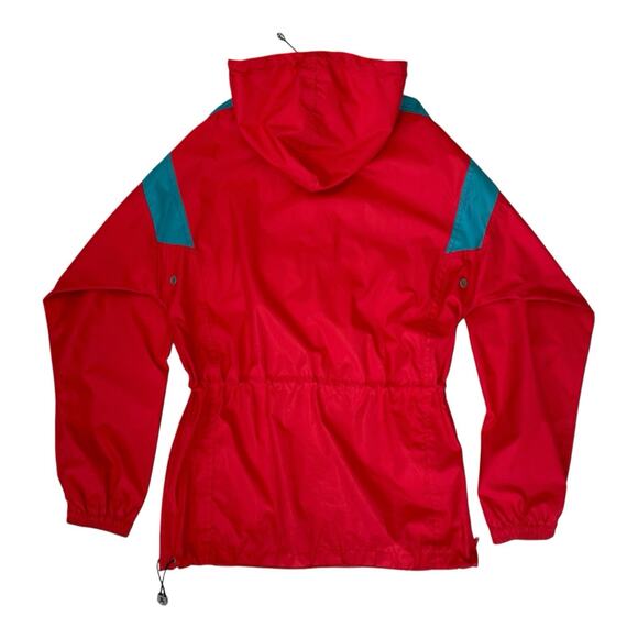 Vintage SPYDER 3D Web Graphic Red Pullover Hooded Windbreaker Parka XS - Picture 2 of 5